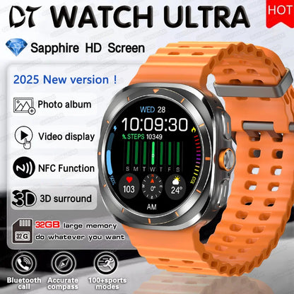 2025 Ultra 7 Smart Watch 32G Memory Video Play GPS NFC AMOLED Fitness Sport Waterproof Bluetooth call High-end Fashion Watches