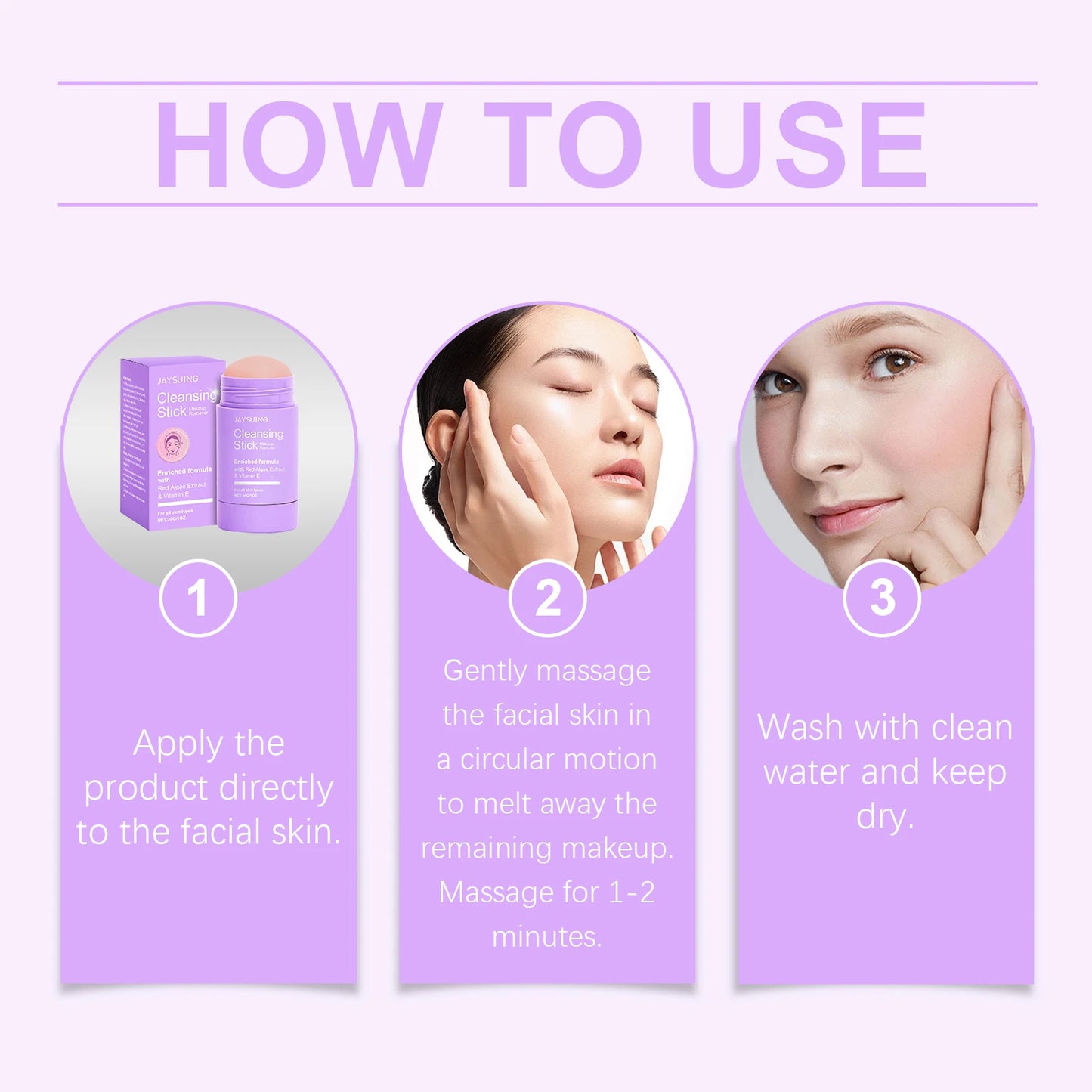 Vitamin E Makeup Remover Stick Deeply Remove Pores Quickly Dissolve Cosmetics Maintain Skin Health Refreshing Cleansing Cream