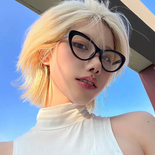 Cat Eye Shape Women's Eyeglasses Frame Blue Light Blocking Eyeglasses for Men New Stylish Female Glass