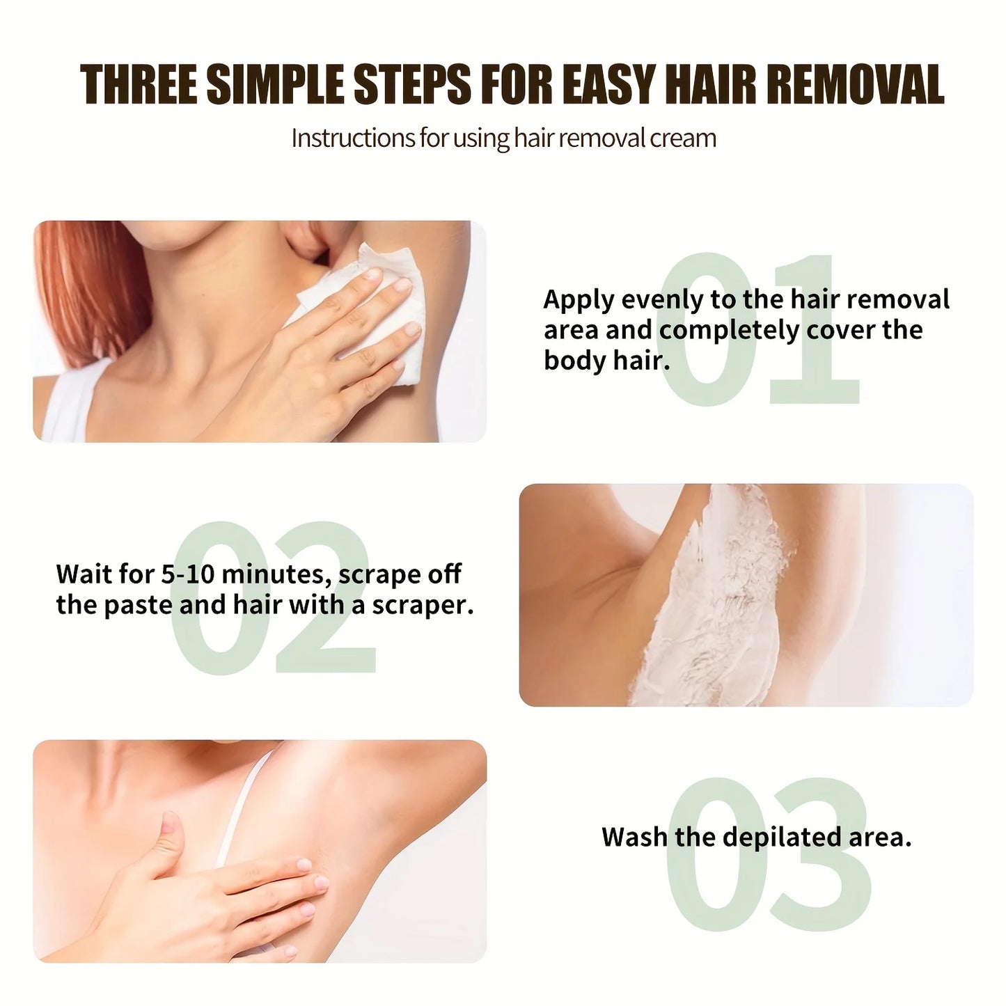 Aloe Vera Women'S Hair Removal Cream with Castor Oil, Moisturizing And Gentle Non-Irritating Skin Smoothness, for Daily Cleaning