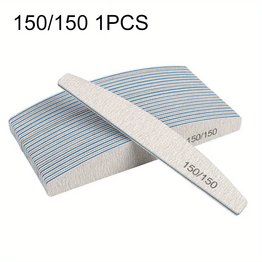 1/3/5/10Pcs Professional Nail File 80/100/150/180/240 Sandpaper Strong Thick Sanding Half Moon Lime nail accessories and Tools