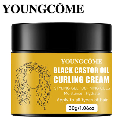 Black Castor Oil Hair Conditioner,Ultra-Moisturizing & Curl-Defining Treatment for Dry, Curly Hair | Detangles, Repairs Damage