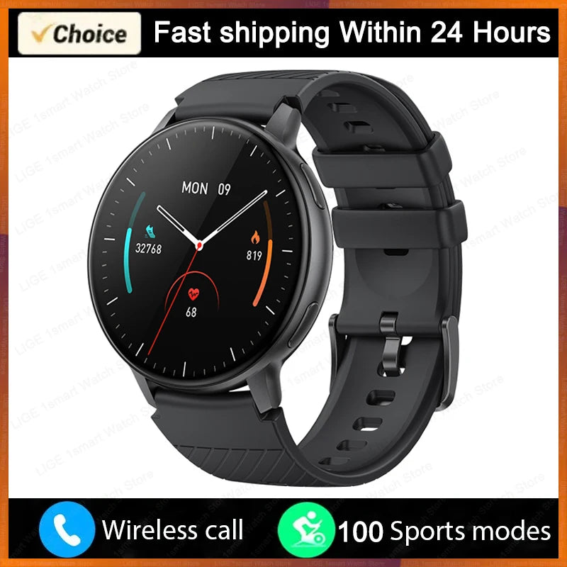 LIGE Bluetooth Call Smart Watch Women Custom Dial Steel Watches Men Sports Fitness Tracker Heart Rate Smartwatch For Android IOS