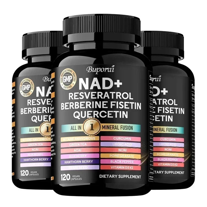 NAD Resveratrol Berberine - Supports Healthy Aging, Promotes Cardiovascular Health & Cell Health, Improve Endurance