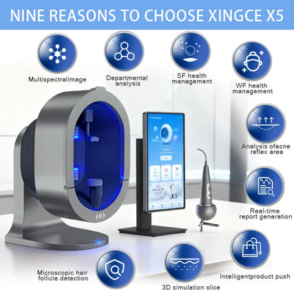 Latest Technology 3D Skin Analysis Scanner X5-Al Skin lmage Analyzer Skin aging prediction Skin Lft Index AnalysIs  2025