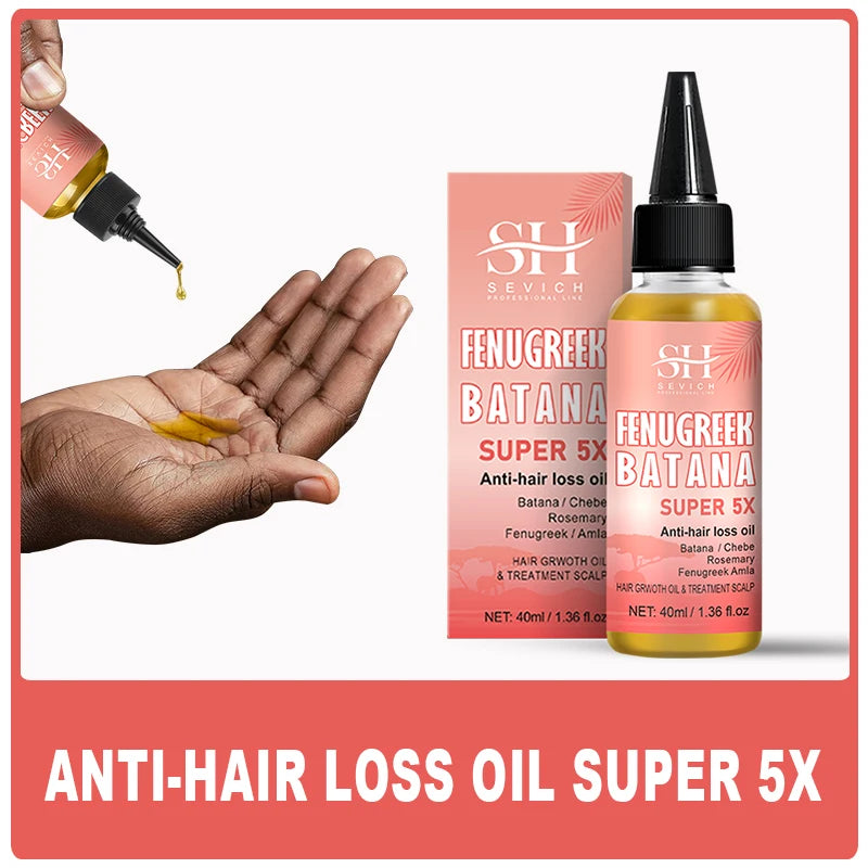 Super Fast 5x Hair Growth Oil Fenugreek Anti-Hair Loss Oil Rosemary Hair Regrowth Chebe Batana Butter  Amla Oils For Men Women