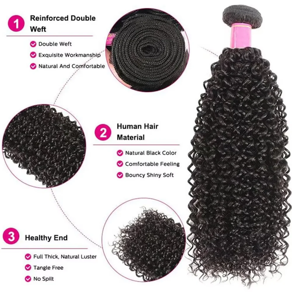 Deep Wave Human Hair Bundles Burmese Curly Hair Bundles 100% Human Hair Water Wave Original Natural Hair Extensions 1/3/4 Pieces