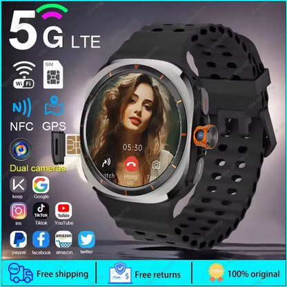 2025 New Smart Watch 8 Ultra GPS Compass NFC Function AMOLED HD Screen Bluetooth Call 5G SIM Card Sports Smartwatch Android IOS