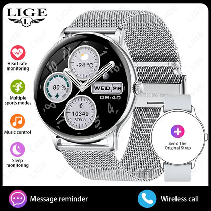 LIGE 2025 Bluetooth Call Full Touch HD Thin Screen Smart Watch Women IP68 Waterproof Watch Sport Fitness Tracker Smartwatch Men