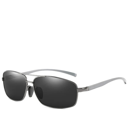 66-20 Men's Large Face Polarized Sunglasses Aluminum Magnesium Rectangular Glasses Driver Sunglasses Driving Glasses Have Degree