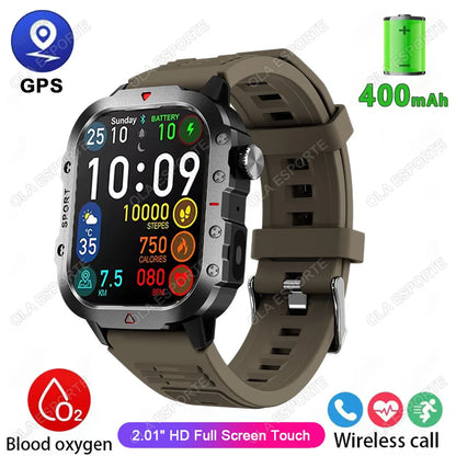 New Military GPS Smart Watch Men Flashlight Waterproof Outdoor Sport Tracker Bluetooth Call Smartwatch Man Women For Android IOS