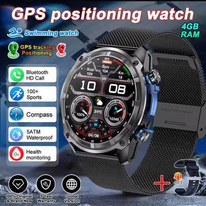 New T-Rex Militray Man Smart Watch 2025 Built-in GPS Offline Map 4GB Memory Professional Waterproof Watches Men Smart Bracele