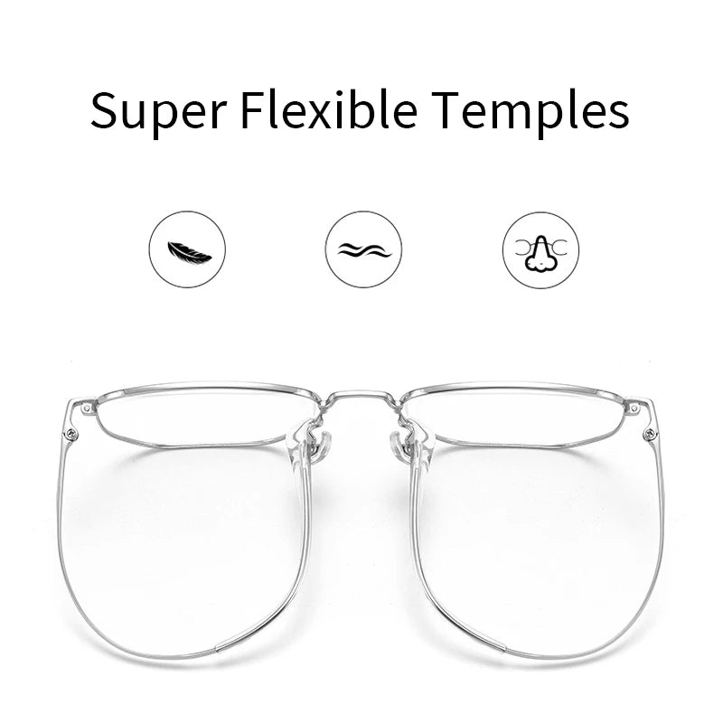 Xbora Trendy Luxury Retro Women's Prescription Eyewear Frame Pure Titanium Casual Polygonal Men's Optical Glasses 122204