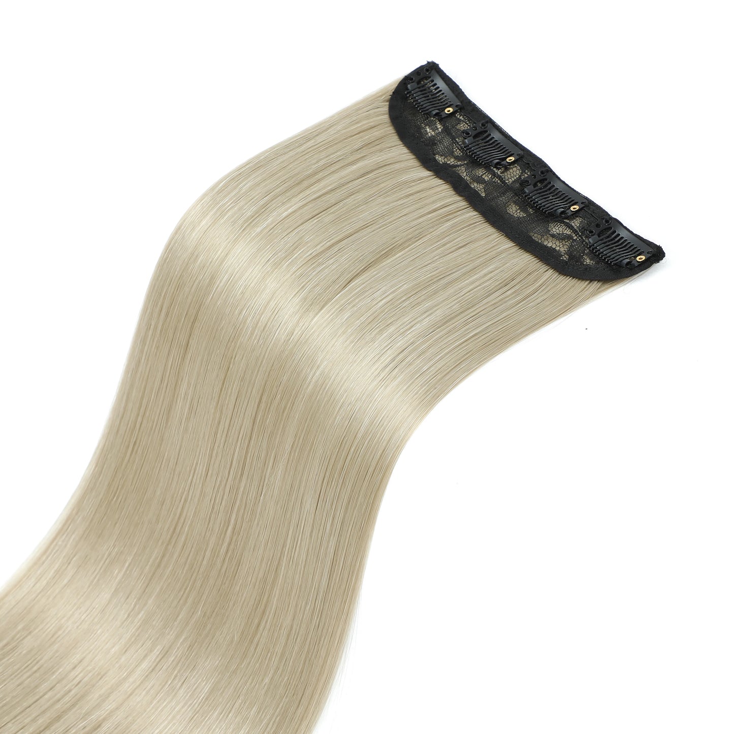 24Inchs Clips in Hair Extensions Long Straight Hairstyle Synthetic Blonde Black Hairpieces Heat Resistant False Hair