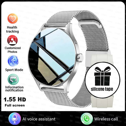 Fashion Smart Watch Plus 1.55 HD For Men And Women Bluetooth Call 3D UI Health Tracker Motion Trajectory Business Watch Original