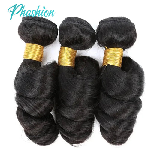 Phashion Loose Human Hair Bundles 1/3 Pcs/Lot 30 32 Inch 100% Remy Hair Extensions For Black Women Brazilian Weave Natural Color