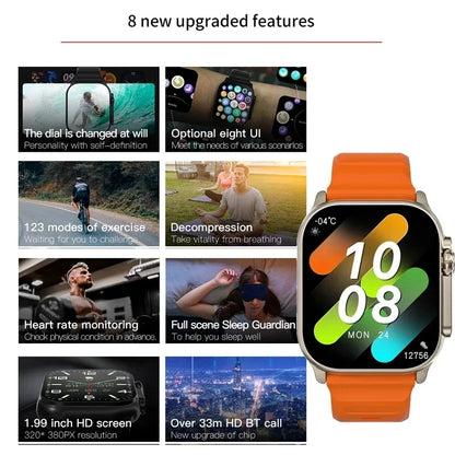 2025 New T900 Ultra Smart Watch 49mm Amoled Screen Smartwatch High Refresh Rate Wireless Charging Men Women For Android IOS