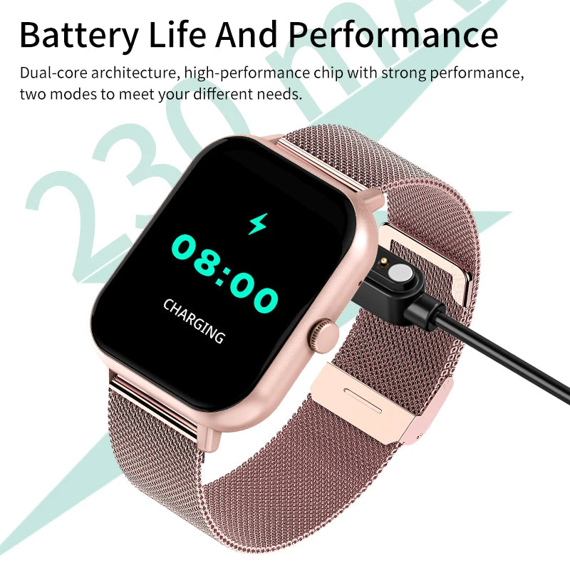 LIGE Women Smartwatch Bluetooth Answer Call Voice Assistant Whatsapp Reminder Men Smart Watch Sports Fitness Waterproof Watches