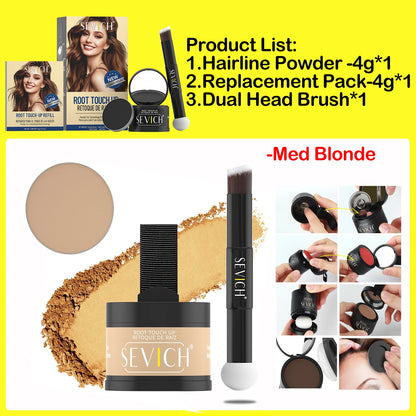 SEVICH Replaceable Hairline Powder Kit Refill Hairline Shadow Powder Root Cover Up Hair Concealer Double Ended Makeup Brush