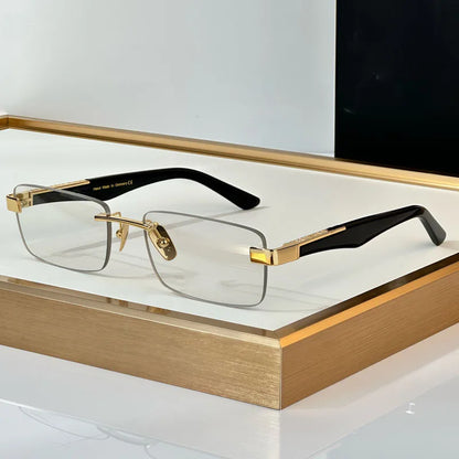 THE ARTIST III Designer Rimless Sunglasses Rectangle Men Alloy Acetate Germany Brand Trendy Classical High Quality Women UV400