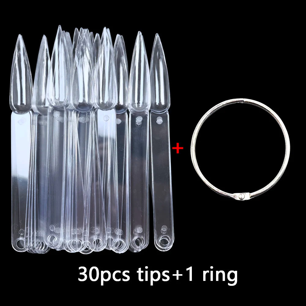 False Nail Tips Nail Swatch Nail Art Display Sticks Acrylic Fan Gel Nail Polish Showing Shelf 30/60 pcs Practice Manicure Tool