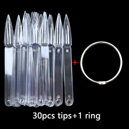 False Nail Tips Nail Swatch Nail Art Display Sticks Acrylic Fan Gel Nail Polish Showing Shelf 30/60 pcs Practice Manicure Tool