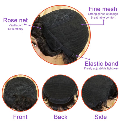 Afro Kinky Curly Wig - Human Hair,  Fluffy - Natural Looking, Effortlessly Stylish  for Women Machine Made