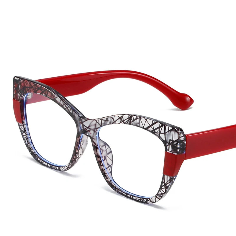 Oulylan Classic Eyeglasses Frame Women Cat Eye Anti Radiation Blue Light Blocking Glasses Protective Eyewear Computer Screen