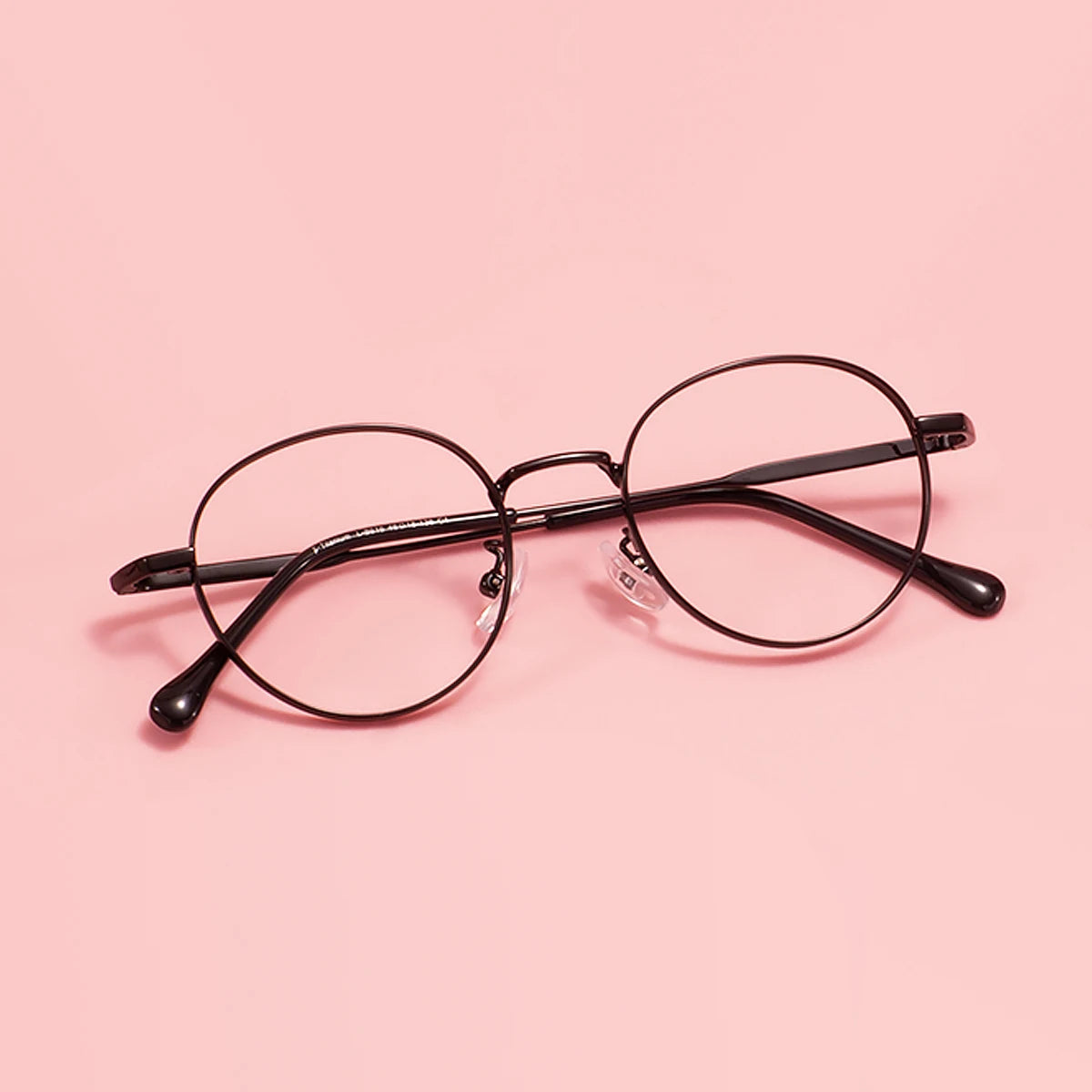 Colorful Retro Round Men Women Stylish Spectacle Small Metal Full Rim Oval Pink Eyeglasses Frame For Optical Prescription Lenses