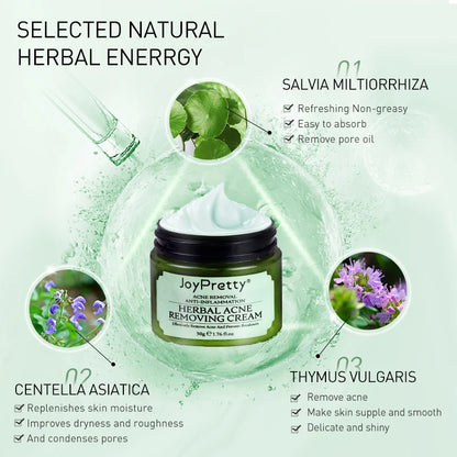 JoyPretty Herbal Day Cream For Acne Skin Care Face Moisturizer Oil Control Pimple Acne Scar Removal Cream Treatment For Women