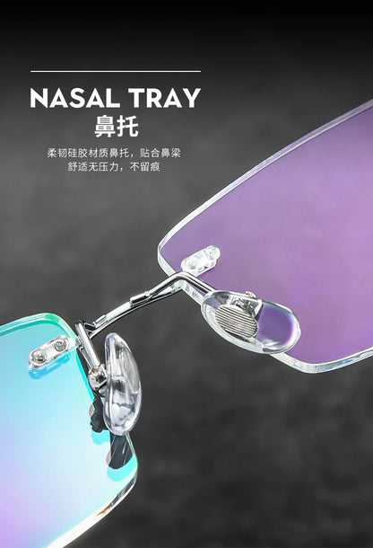Ultra-light Pure Titanium New Rimless Glasses Frame Anti-blue Light Optical Frames Customize Prescription Eyeglasses for Men