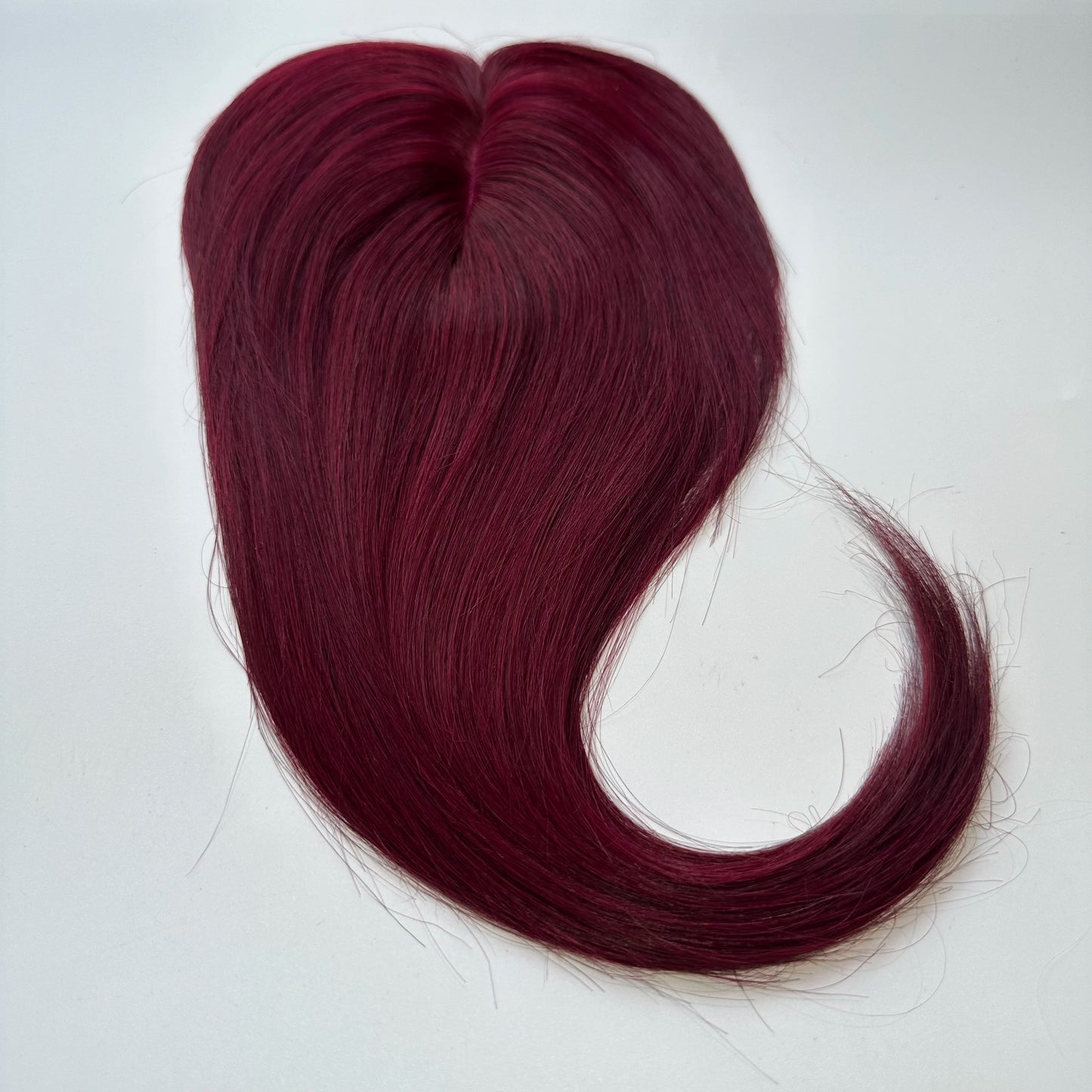 Hair Topper With Bangs Women 100% Human Hair Wigs Clip In Hairpieces Blonde Natural Straight Hair Topper Silk Base 35cm