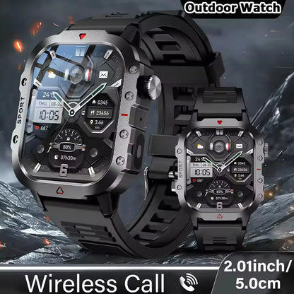 Military GPS Smart Watches For Men Flashlight Waterproof Outdoor Sport Tracker Bluetooth Call Smartwatch Man Women 2025 Pk h12