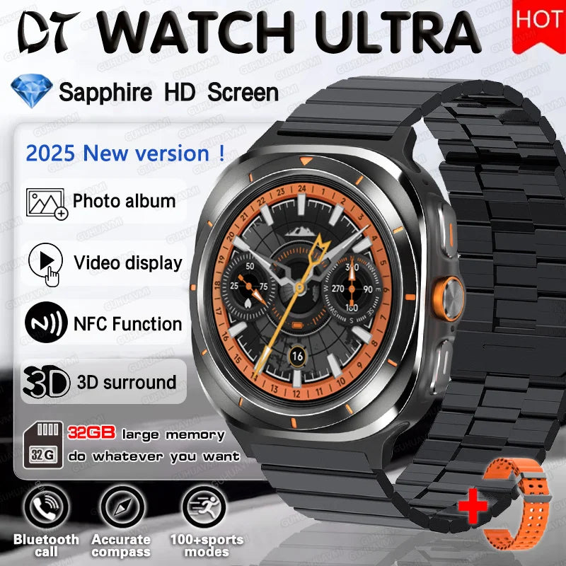 2025 Ultra 7 Smart Watch 32G Memory Video Play GPS NFC AMOLED Fitness Sport Waterproof Bluetooth call High-end Fashion Watches