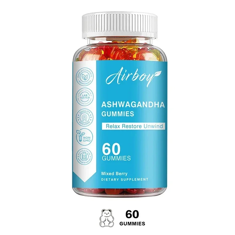 Ashwagandha Gummies - Balance Cortisol Levels, Improve Sleep Quality, Relieve Stress, Relax, Enhance Memory and Concentration