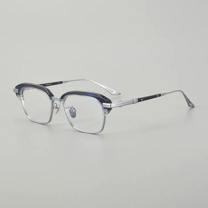Vintage Craft Metal Black Square Eyeglasses Frame for Men 2025 Trendy Classical Top Quality Titanium Optical Glasses for Male