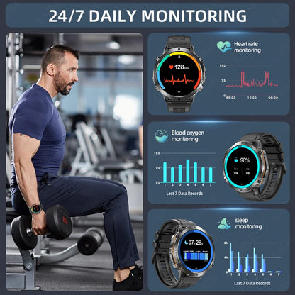 LIGE 2025 GPS Smart Watch Men Bluetooth Call 1ATM Waterproof Smartwatch Compass 1.73'' HD AMOLED 900mAh Fitness Sport Smartwatch