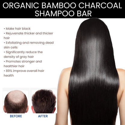 Bamboo Charcoal Shampoo Bar Scalp Care Deep Cleansing Hair Soap Coconut Oil Olive Oil for Dry Damaged Hair Strengthen Roots 60g