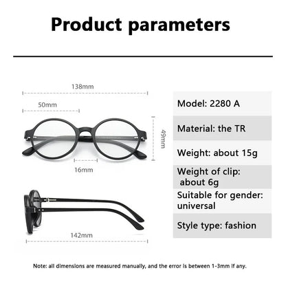 TR90 Frame Fashion Ladies Polarized Reading Sunglasses Magnetic Suction a Variety Clip Sets Mirror Night Vision Goggles Men