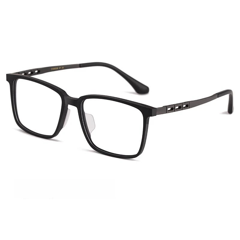 YIMARUILI Ultra-light Business Pure Titanium Square Glasses Frame Acetate Retro Optical Prescription Eyeglasses Men HT5022B