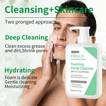 Men's facial cleanser, moisturizing, refreshing and clean skin, summer skin care products, oil control, blackhead removal