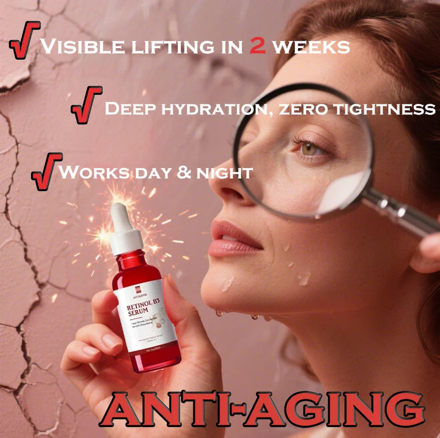 Jaysuing Anti-Aging Retinol B3 Facial Serum Reduce Wrinkle Remove Wrinkle Fine Lines Around Eyes Neck Wrinkle Skin Care Produce