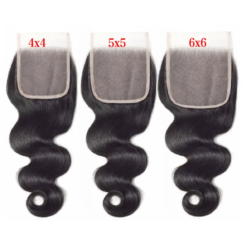 4x4 5x5 Body Wave Closure 6x6 Human Hair Lace Frontal Closure For Women Hair Extensions Swiss Lace  Brazilian Human Hair