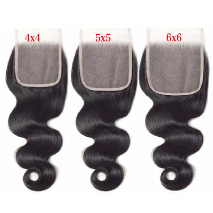 4x4 5x5 Body Wave Closure 6x6 Human Hair Lace Frontal Closure For Women Hair Extensions Swiss Lace  Brazilian Human Hair