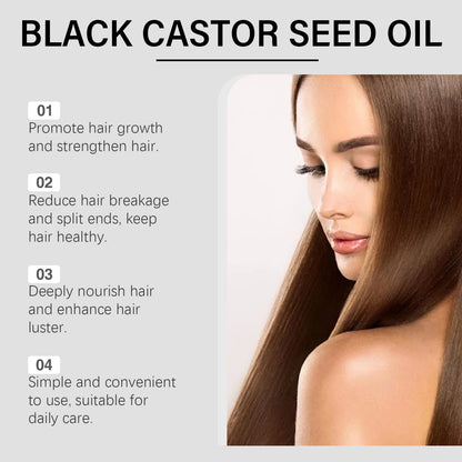 Black Castor Oil Hair Care Essential Scalp Hair Treatment Repairing Damaged Dry Scalp Strengthen Hair Roots Hair Care Oil