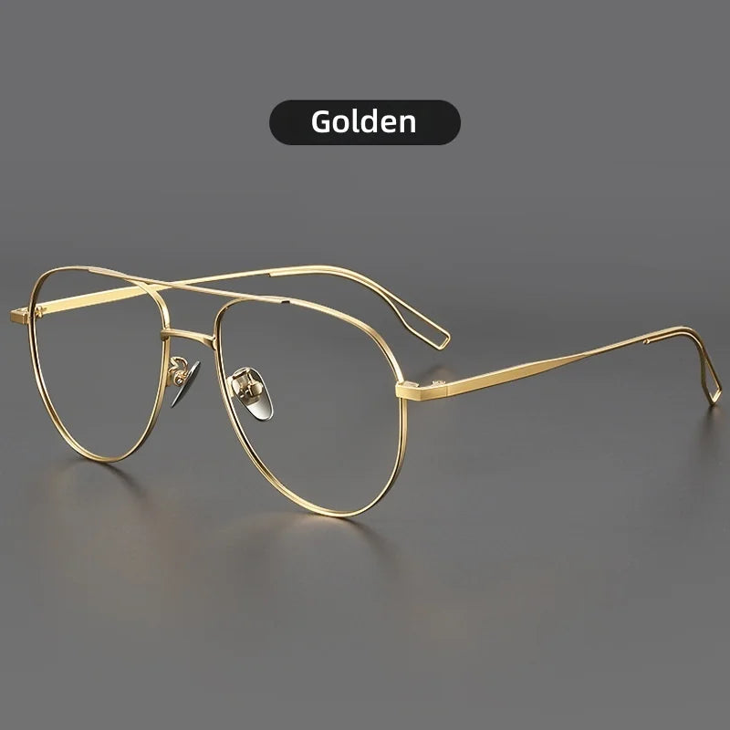 DIEDESEE Ultra Light Titanium Frame Anti blue Light Men's Eyeglass Frame Retro Large Face Optical Prescription Eyeglass Frame