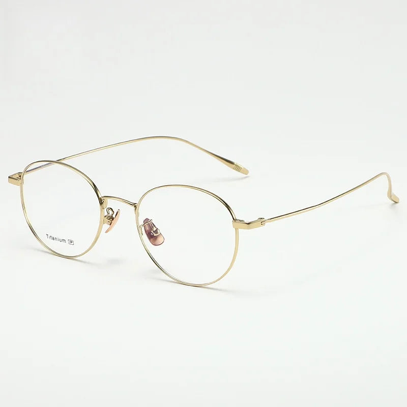 MOMOJA Round Retro Glasses Fashion Ultra Light Pure Titanium Spectacle  Frame New Men's and Women's Prescription Glasses TI0032