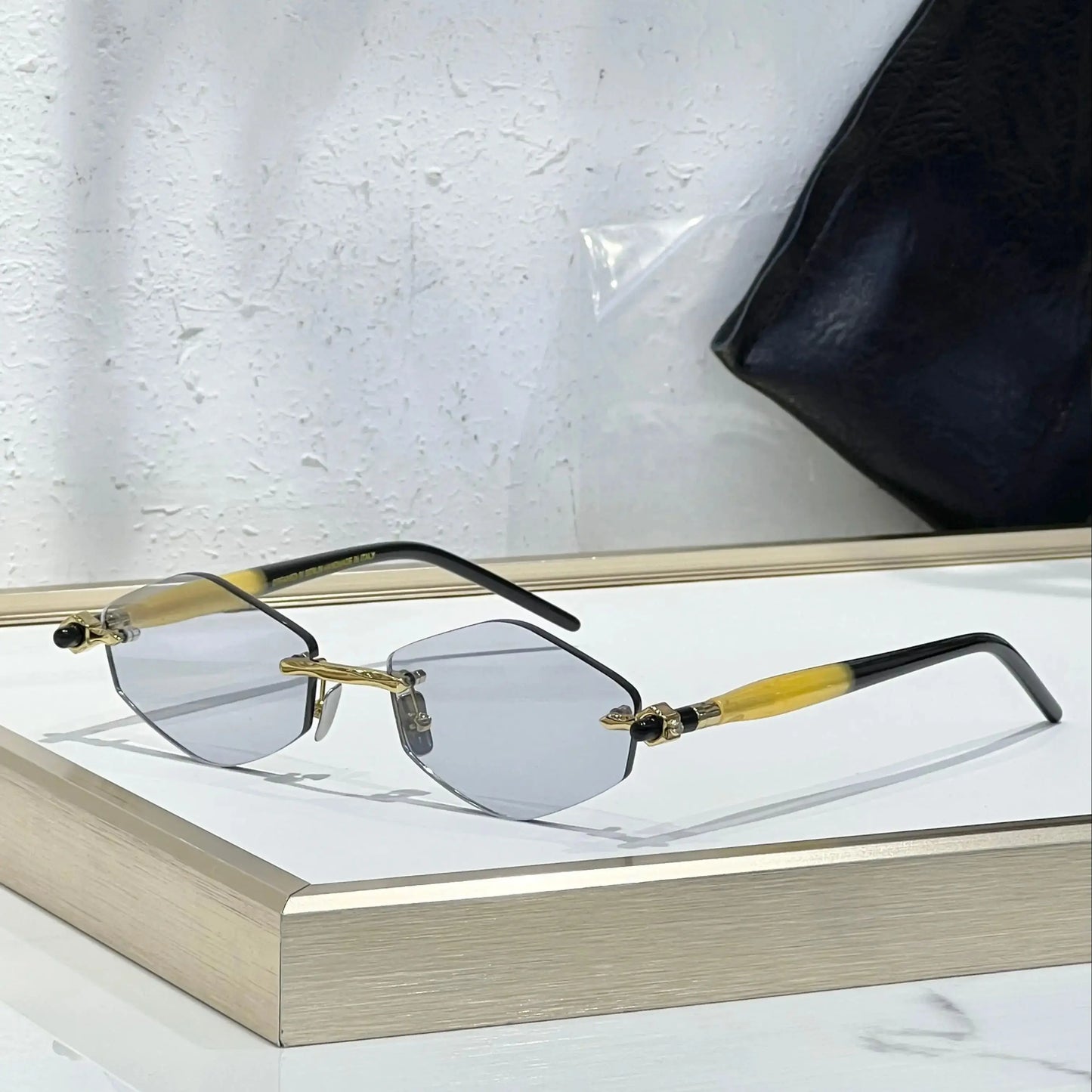 Germany Style Alloy Sunglasses Diomand Acetate Maske P60 Classical Luxury Designer Brand Solar Uv400 Rimless Sunglasses