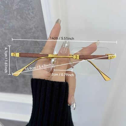 Fashion Luxurious Square Eyeglasses Frames Women Men Transparent Clear Brand Designer Optical Rimless Lovely Oculos