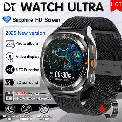 2025 Ultra 7 Smart Watch 32G Memory Video Play GPS NFC AMOLED Fitness Sport Waterproof Bluetooth call High-end Fashion Watches